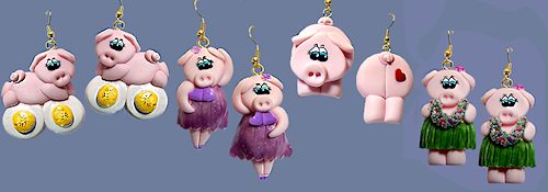 pig earrings and more