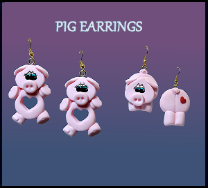 pig earrings